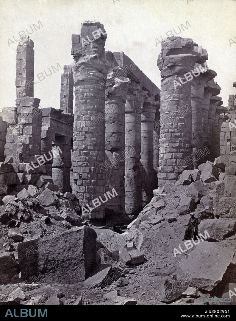 Karnak, Great Hypostyle Hall, 1850's
