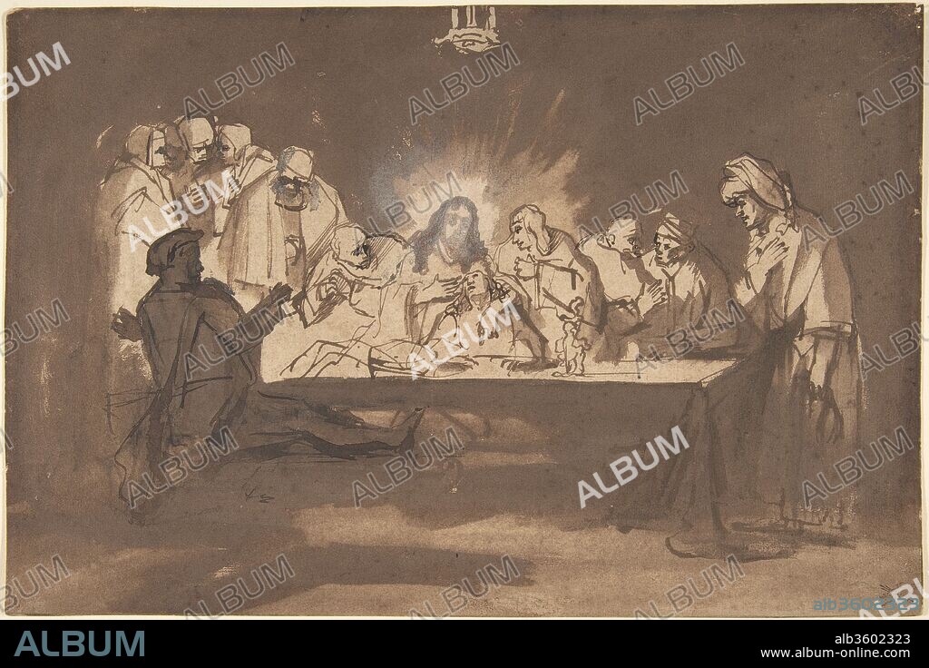 Last Supper. Artist: Philips Koninck (Dutch, Amsterdam 1619-1688 Amsterdam). Dimensions: 7 11/16 x 11 1/2 in.  (19.5 x 29.2 cm). Date: late 1650s.