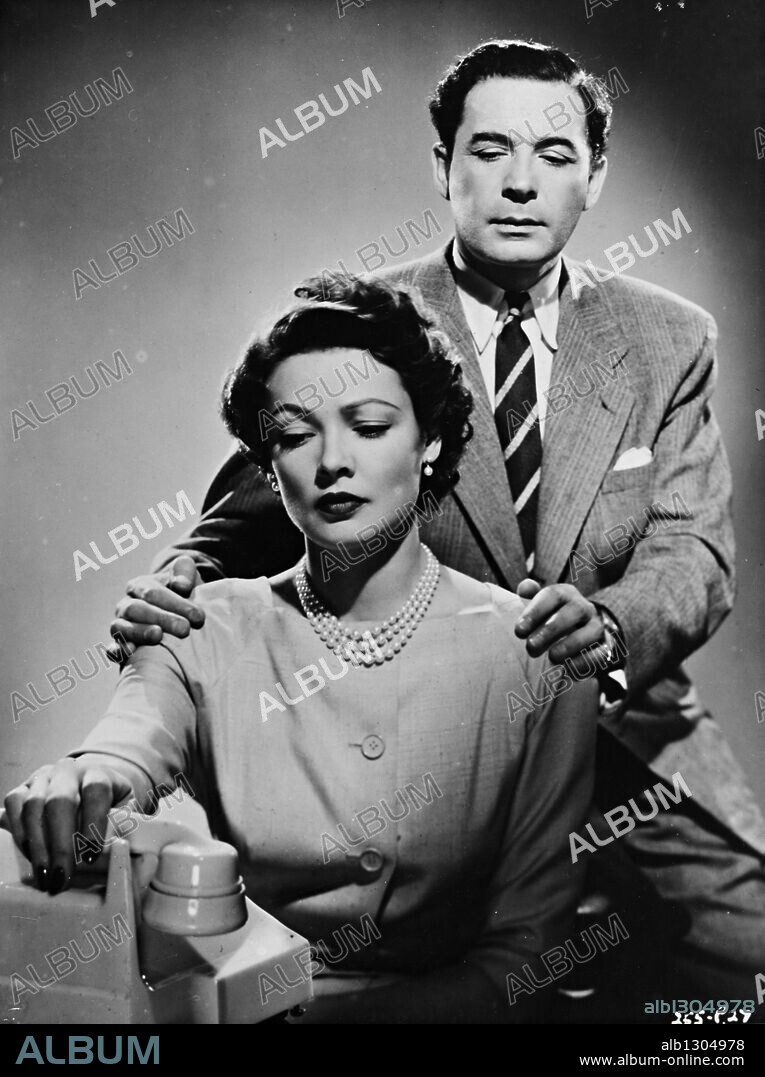 GENE TIERNEY and LEO GENN in PERSONAL AFFAIR, 1953, directed by ANTHONY PELISSIER. Copyright TWO CITIES/GEN'L FILM DISTRIBUTORS.