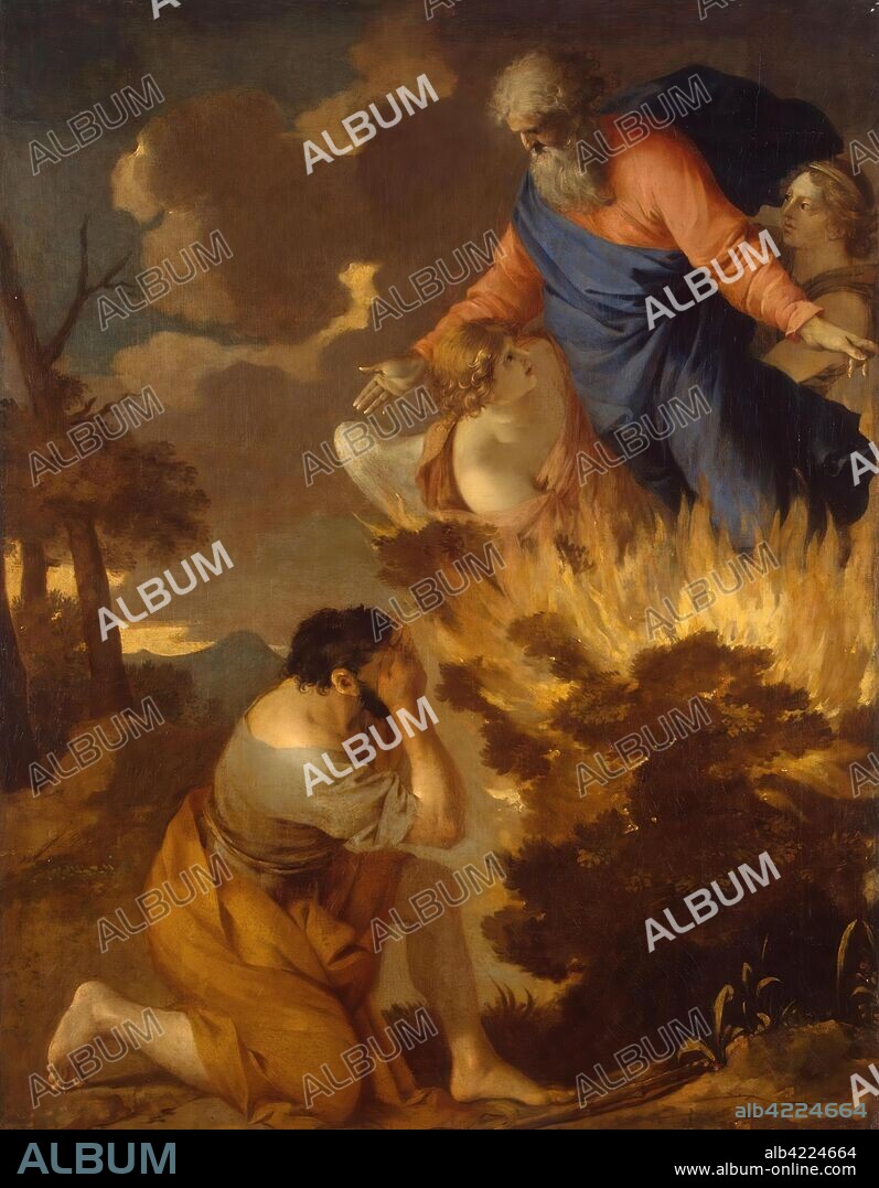SEBASTIEN BOURDON. 'Moses and the Burning Bush'. France, 1642-1645. Dimensions: 136x106,5 cm.