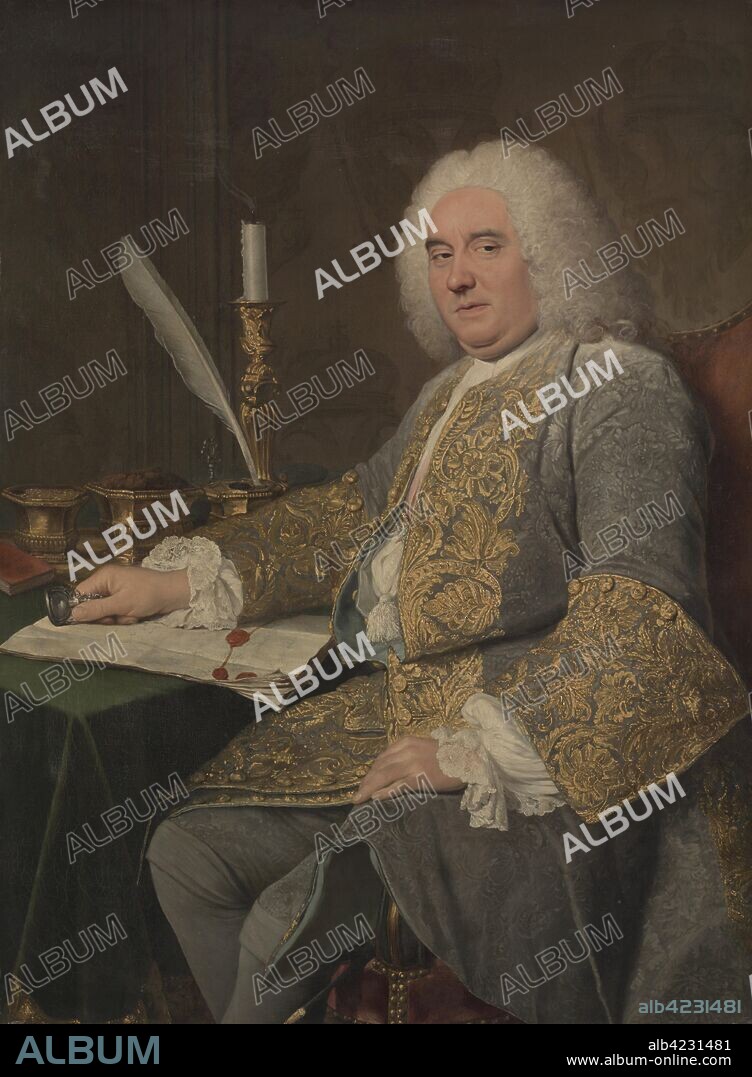 Portrait of Jean-Gabriel du Theil at the Signing of the Treaty of Vienna, 1738-1740. Jacques André Joseph Aved (French, 1702-1766). Oil on canvas; framed: 153.5 x 121.5 x 13.5 cm (60 7/16 x 47 13/16 x 5 5/16 in.); unframed: 124.5 x 92.4 cm (49 x 36 3/8 in.).