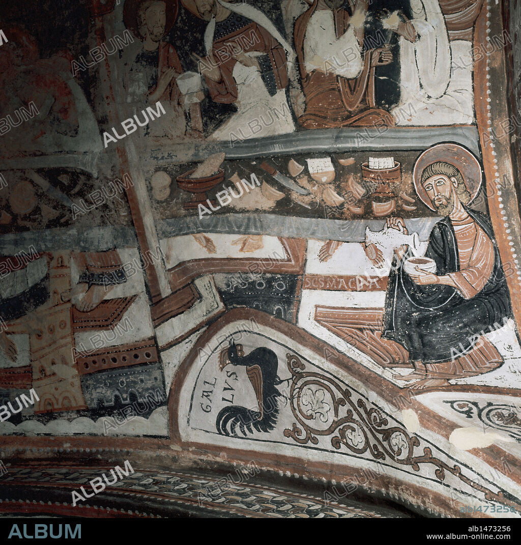 Romanesque Art. Spain. Fresco in the Royal Pantheon. Basilica of San Isidoro. 12th century. Leon. Castile and Leon.
