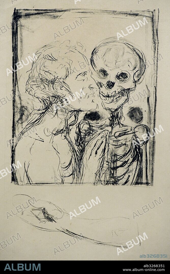 Edvard Munch (1863-1944). Norwegian painter. Dance of Death (III), 1915. Lithograph. Munch Museum. Oslo. Norway.
