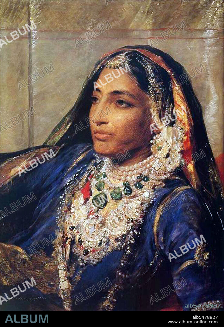 Maharani Jind Kaur, (1817 - 1863), also popularly known as Rani Jindan. She was the youngest wife of Maharajah Ranjit Singh and the mother of the last Sikh Emperor, Maharajah Duleep Singh. In 1845 she became Regent of Punjab for Duleep Singh, the Queen Mother (or Mai) of the last Sikh sovereign of the Punjab. She was renowned for her great beauty and personal charm along with her strength of will and opposition to British imperialism in India.