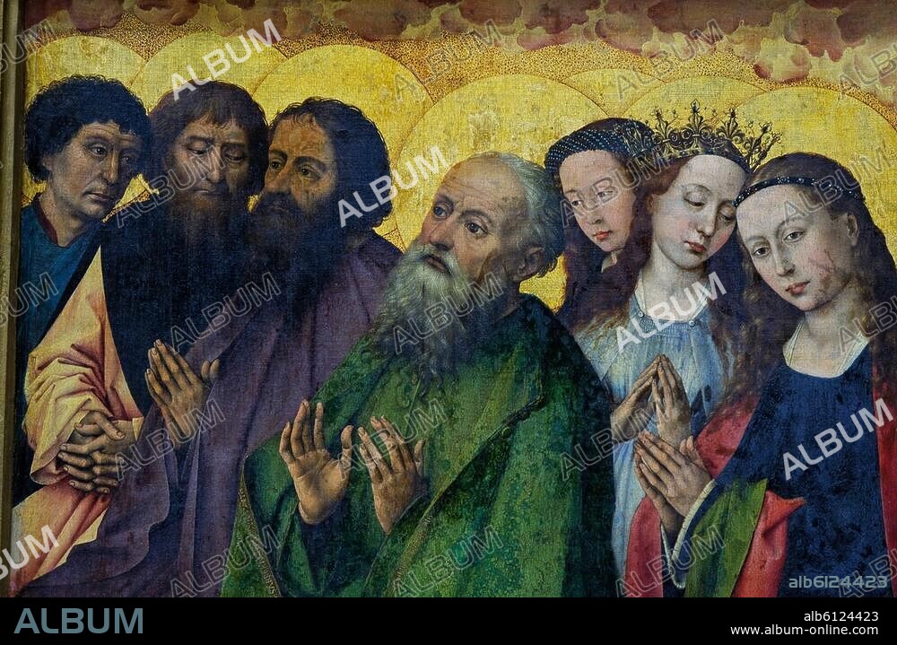 Weyden, Rogier van der; 1399/1400-1464. "The Last Judgement", 1449/51. Detail: Apostles, Paul and saints. Right inside side wing. Oil on wood, 135 x 87cm. Beaune, Hôtel-Dieu.