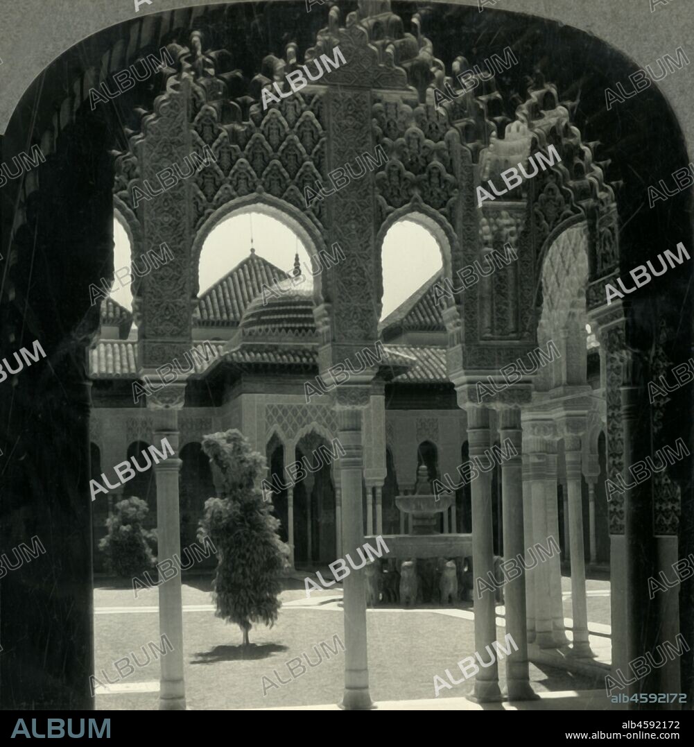'Court of the Lions, Alhambra Palace, Granada, Spain', c1930s. From "Tour of the World". [Keystone View Company, Meadville, Pa., New York, Chicago, London].