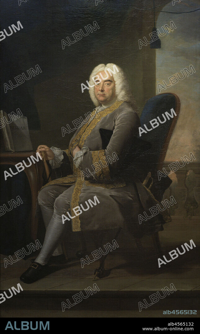 THOMAS HUDSON (1701-1779). ENGLISH PAINTER.. Georg Frideric Handel (1685-1759). German-English composer. Portrait by Thomas Hudson (1701-1779) in 1756. Oil on canvas (238,8 x 146,1 cm). National Portrait Gallery. London. England. United Kingdom.