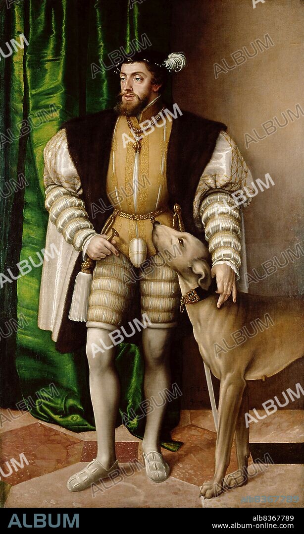 Charles V (24 February 1500 21 September 1558) was ruler of both the Holy Roman Empire from 1519 and the Spanish Empire (as Charles I of Spain) from 1516, as well as of the lands of the former Duchy of Burgundy from 1506. He stepped down from these and other positions by a series of abdications between 1554 and 1556.<br/><br/>. Through inheritance, Charles brought together under his rule extensive territories in western, central, and southern Europe, and the Spanish viceroyalties in the Americas and Asia. As a result, his domains spanned nearly 4 million square kilometres (1.5 million square miles), and were the first to be described as 'the empire on which the sun never sets'.