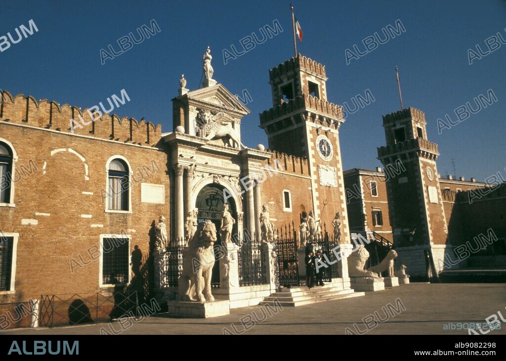 The Arsenal - Venice - The Venetian Arsenal (Italian: Arsenale di Venezia) is a shipyard and naval depot that played a leading role in Venetian empire-building. It was one of the most important areas of Venice, lying in the Castello sestiere. ©TopFoto.