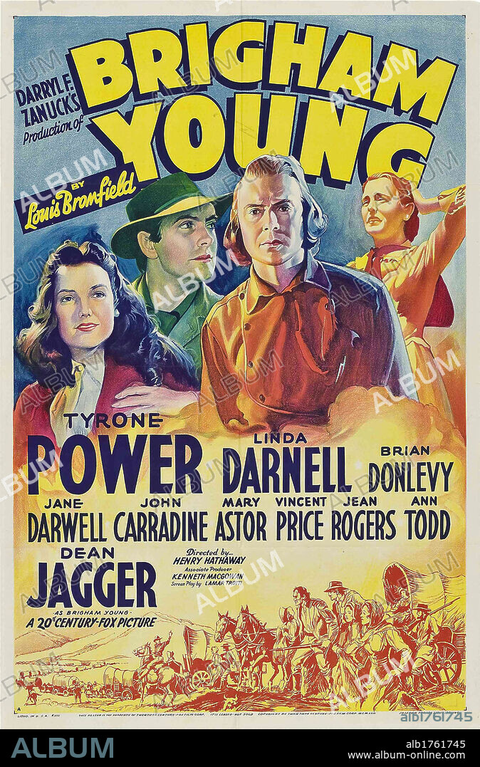 Poster de EL HOMBRE DE LA FRONTERA, 1940 (BRIGHAM YOUNG), dirigida por HENRY HATHAWAY. Copyright 20TH CENTURY FOX.
