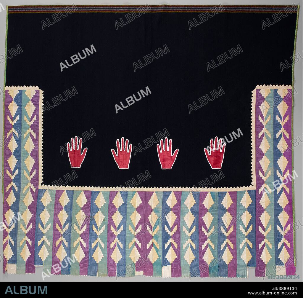 UNKNOWN. Friendship Blanket. Date/Period: 1895/1905. Wool, beads, silk ribbon. Width: 68 in. Height: 62.625 in.