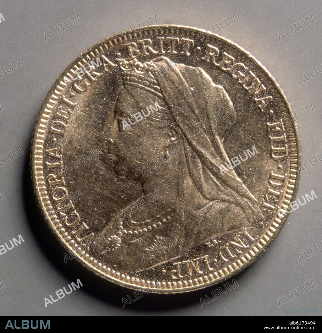MONEDA-SOBERANO DE ORO-1897-ANVERSO(ROSTRO VICTORIA I INGLATERRA).