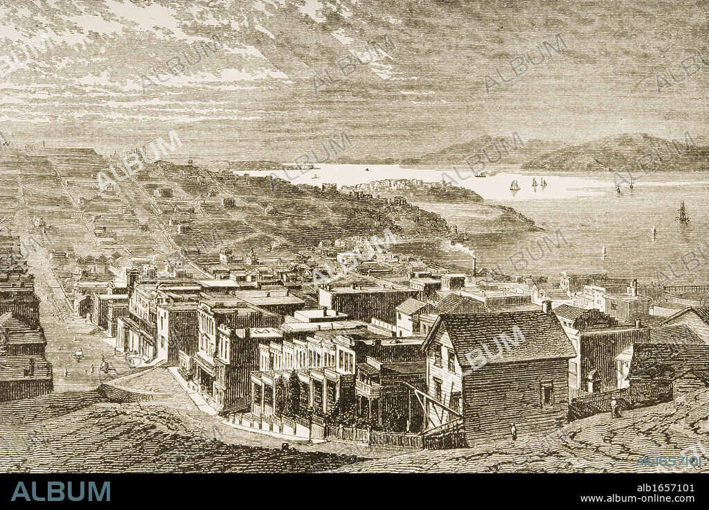 The Golden Gate San Francisco, California in 1870s.From American Pictures Drawn With Pen And Pencil by Rev Samuel Manning circa 1880.
